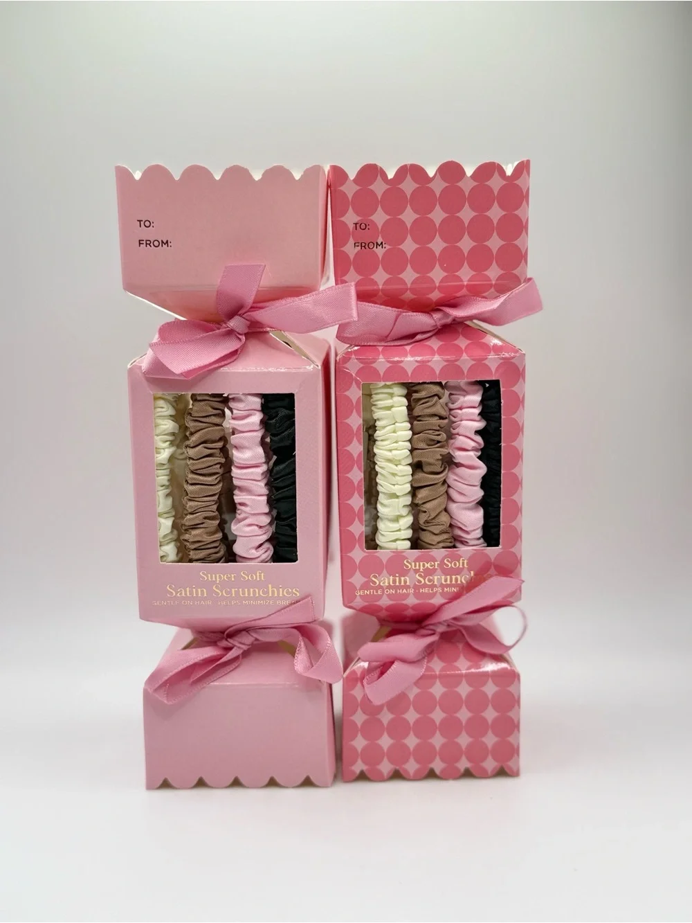 2 Satin Scrunchie Gift Boxes | 4 Scrunchies Per Gift Set - 8 total NEW